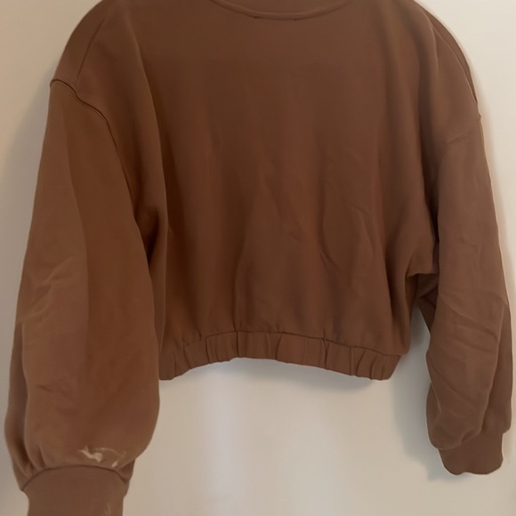 Zara cropped sweatshirt in brown - Picture 3 of 4
